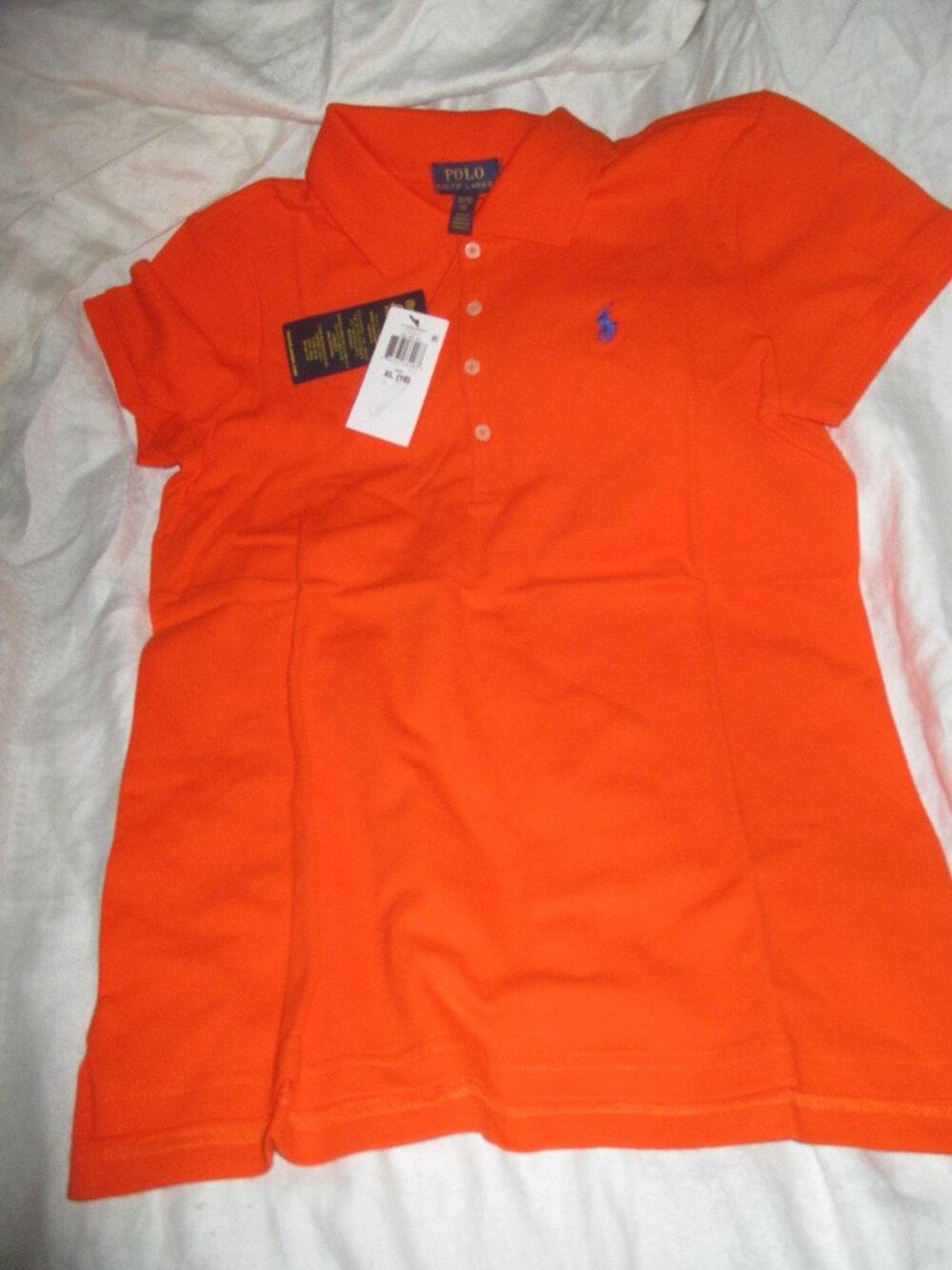 Polo Ralph Lauren Orange GIRLS Youth Size l6- 100% Cotton NEW WITH TAGS